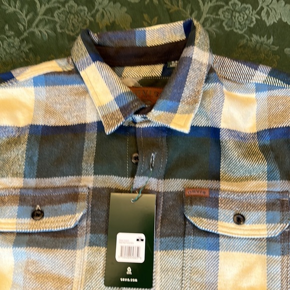 Orvis heavy weight, flannel shirt, size XL colors, blue navy off-white green NWT - Picture 2 of 9